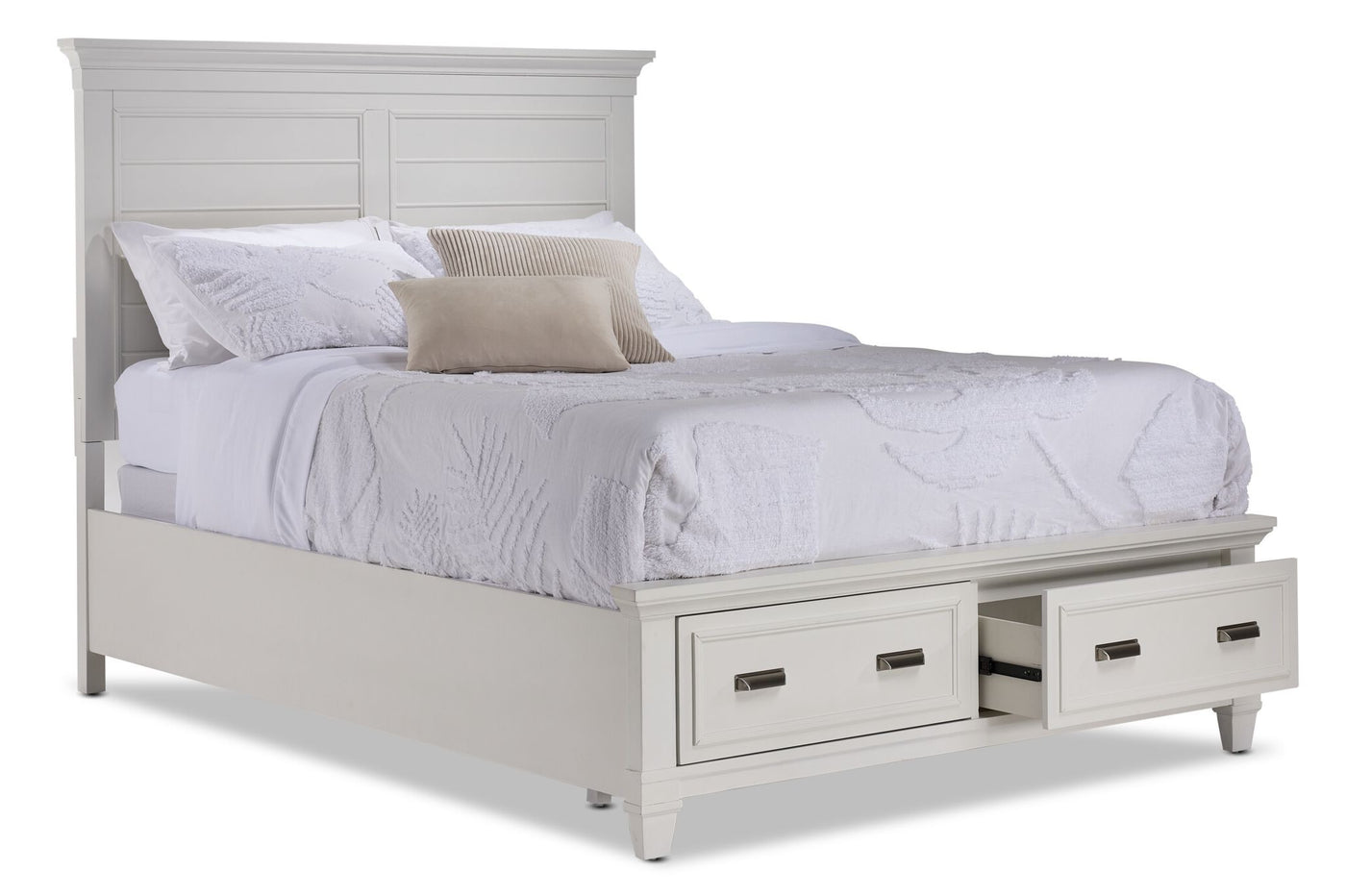 Charleston 3 - Piece Queen Storage Bed - Dove White