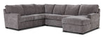 Charlotte 4-Piece Sectional with Right-Facing Chaise - Pewter