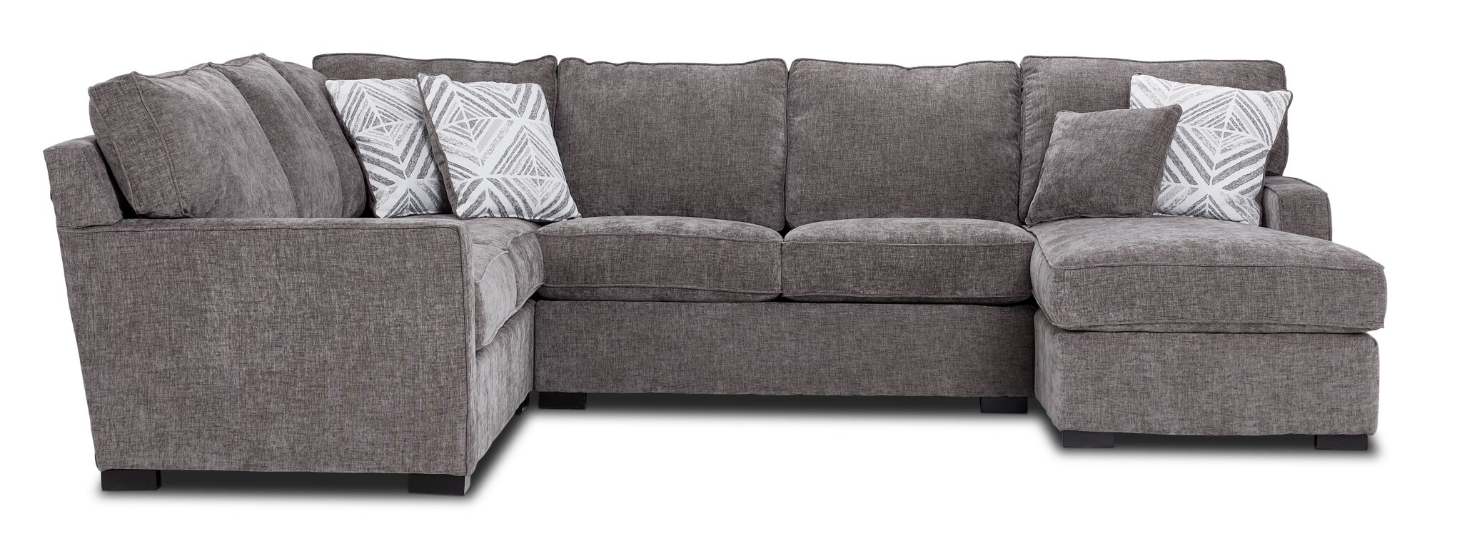 Charlotte 4-Piece Sectional with Right-Facing Chaise - Pewter