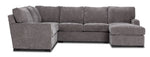 Charlotte 4-Piece Sectional with Right-Facing Chaise - Pewter