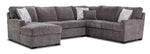 Charlotte 4-Piece Sectional with Left-Facing Chaise - Pewter