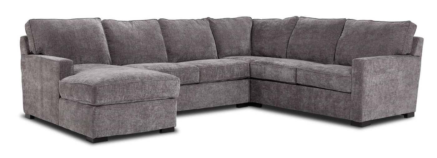 Charlotte 4-Piece Sectional with Left-Facing Chaise - Stone
