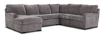 Charlotte 4-Piece Sectional with Left-Facing Chaise - Pewter
