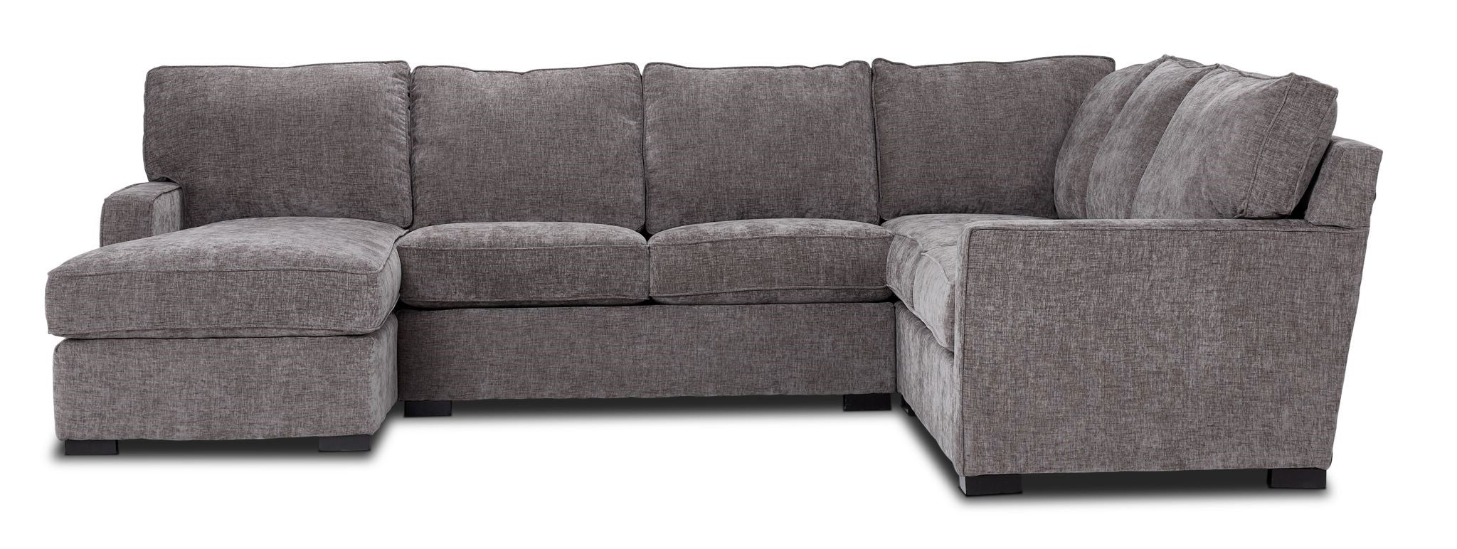 Charlotte 4-Piece Sectional with Left-Facing Chaise - Pewter
