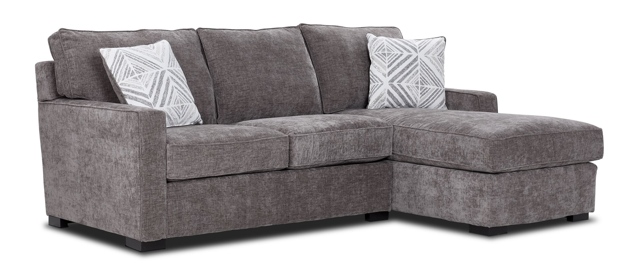 Charlotte 2-Piece Sectional with Right-Facing Chaise - Pewter