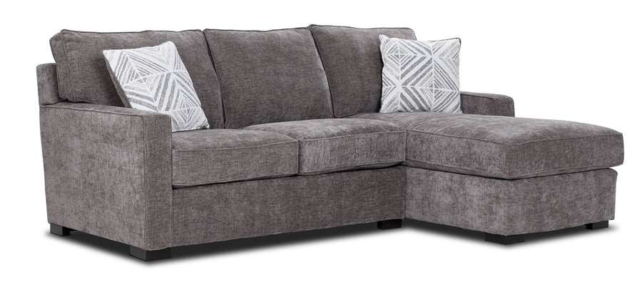 Charlotte 2-Piece Sectional with Right-Facing Chaise - Pewter