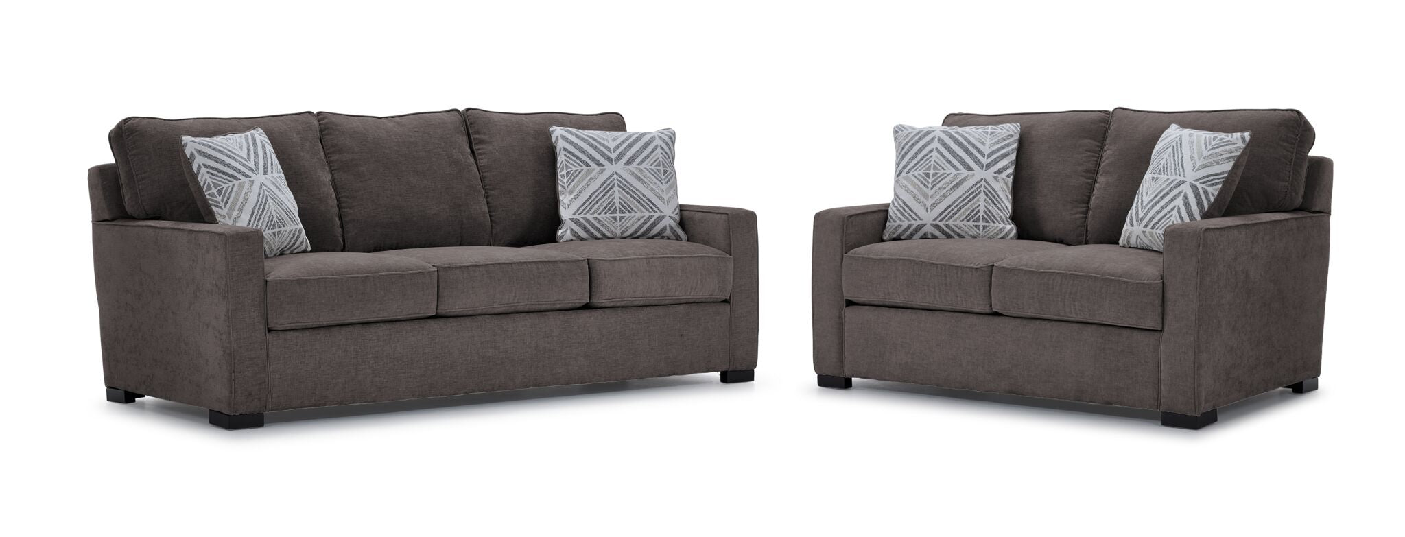 Charlotte Sofa and Loveseat Set - Pewter