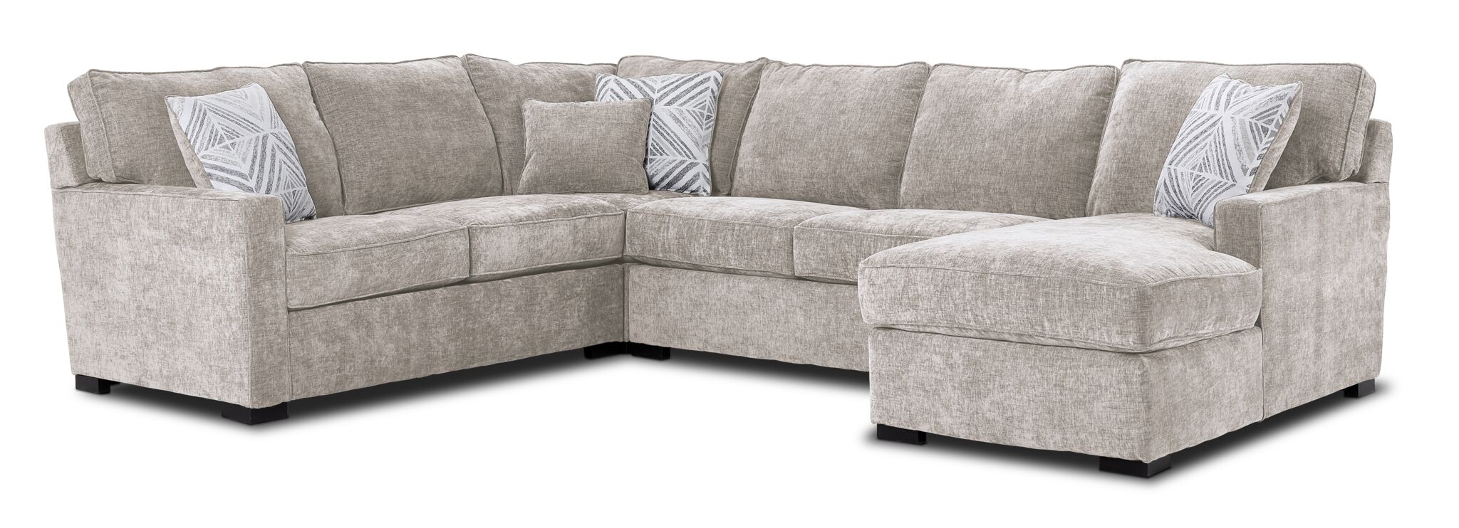 Charlotte 4-Piece Sectional with Right-Facing Chaise - Sand