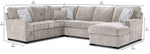 Charlotte 4-Piece Sectional with Right-Facing Chaise - Sand