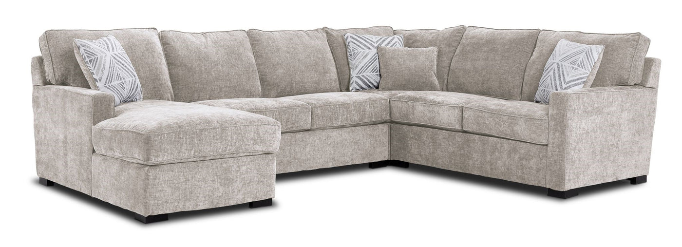 Charlotte 4-Piece Sectional with Left-Facing Chaise - Sand
