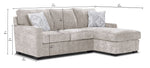 Charlotte 2-Piece Sectional with Right-Facing Chaise - Sand