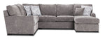 Charlotte 4-Piece Sectional with Right-Facing Chaise - Smoke