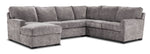 Charlotte 4-Piece Sectional with Left-Facing Chaise - Smoke