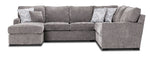 Charlotte 4-Piece Sectional with Left-Facing Chaise - Smoke