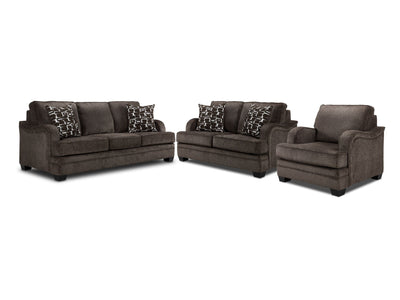 Charmaine Sofa, Loveseat and Chair Set - Brown