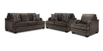 Charmaine Sofa, Loveseat and Chair Set - Brown