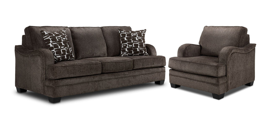 Charmaine Sofa and Chair Set - Brown