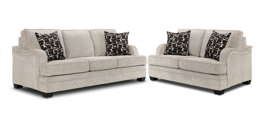 Charmaine Sofa and Loveseat Set - Pearl