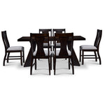 Chestnut Ridge 7- Piece Dining Set - Dark Brown, Beige