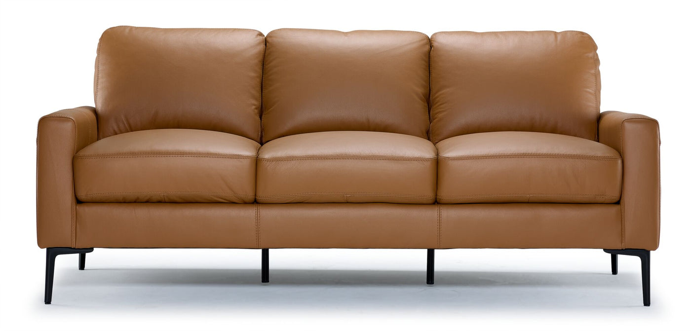 Chito Leather Sofa - Saddle