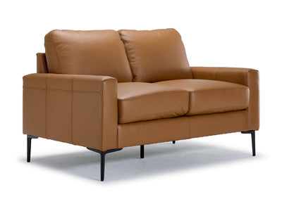 Chito Leather Loveseat - Saddle