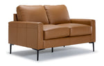 Chito Leather Sofa and Loveseat Set - Saddle