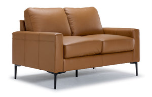 Chito Leather Loveseat - Saddle