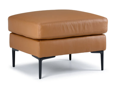 Chito Leather Ottoman - Saddle