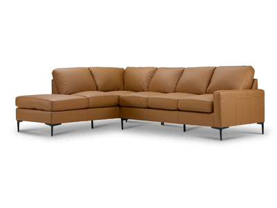 Chito Leather 2-Piece Sectional with Left Facing Chaise - Saddle