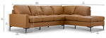 Chito Leather 2-Piece Sectional with Right Facing Chaise - Saddle