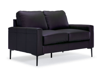 Chito Leather Loveseat - Raven