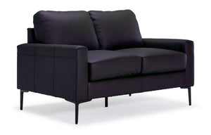 Chito Leather Loveseat - Raven