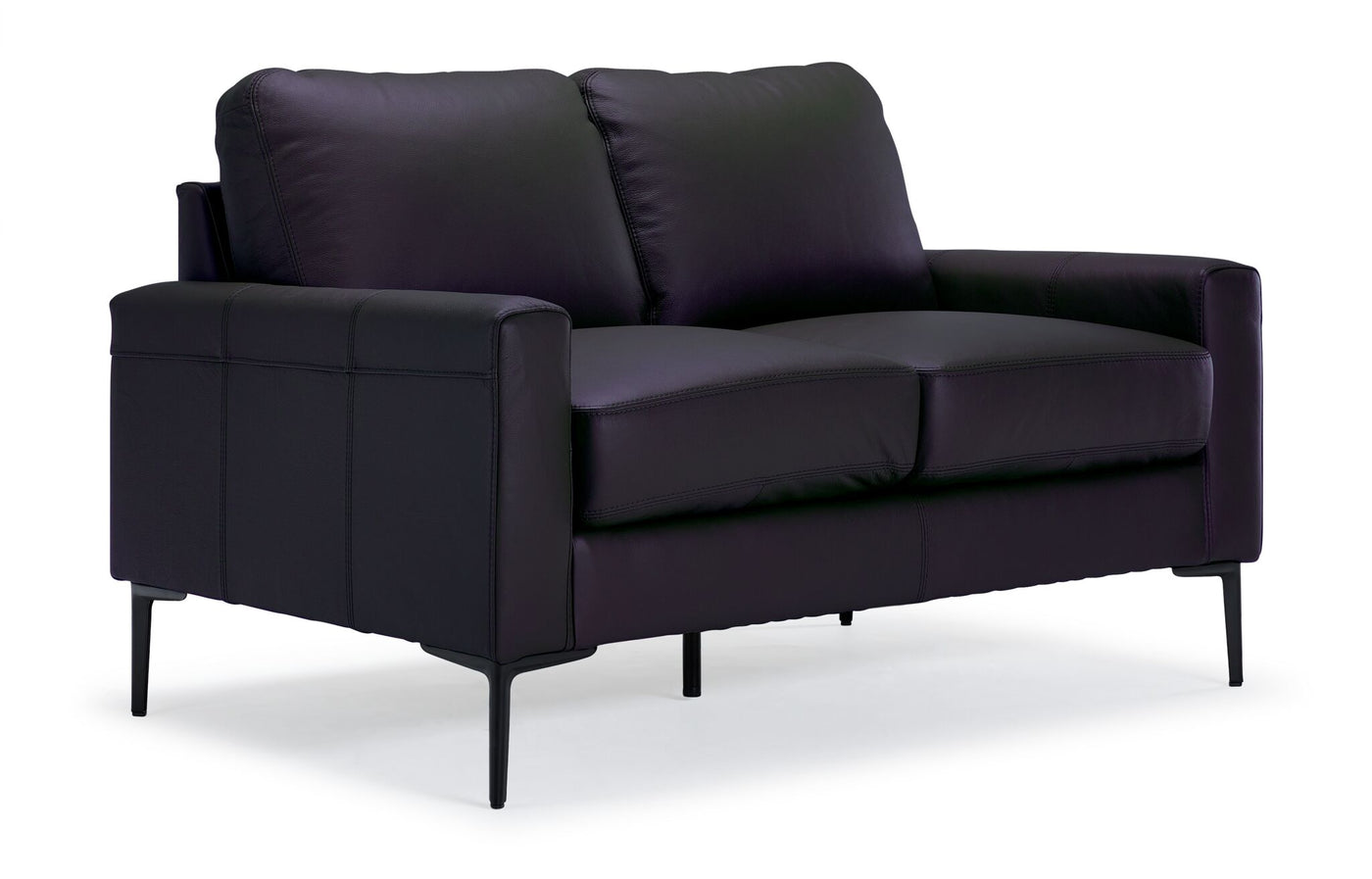 Chito Leather Sofa and Loveseat Set - Raven