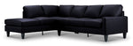 Chito Leather 2-Piece Sectional with Left Facing Chaise - Raven
