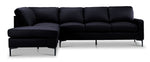 Chito Leather 2-Piece Sectional with Left Facing Chaise - Raven