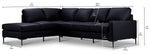 Chito Leather 2-Piece Sectional with Left Facing Chaise - Raven