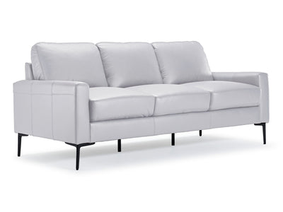 Chito Leather Sofa - Silver Grey