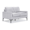 Chito Leather Loveseat - Silver Grey