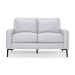 Chito Leather Loveseat - Silver Grey