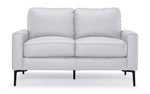Chito Leather Loveseat - Silver Grey