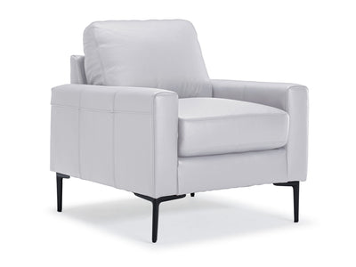 Chito Leather Chair - Silver Grey