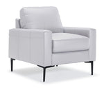 Chito Leather Sofa and Chair Set - Silver Grey