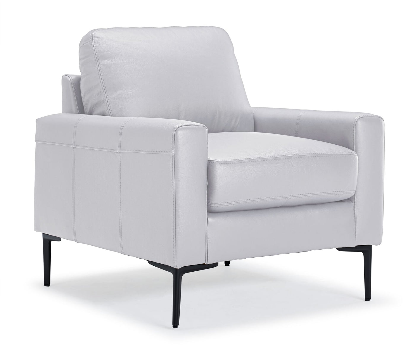 Chito Leather Sofa, Loveseat and Chair Set - Silver Grey