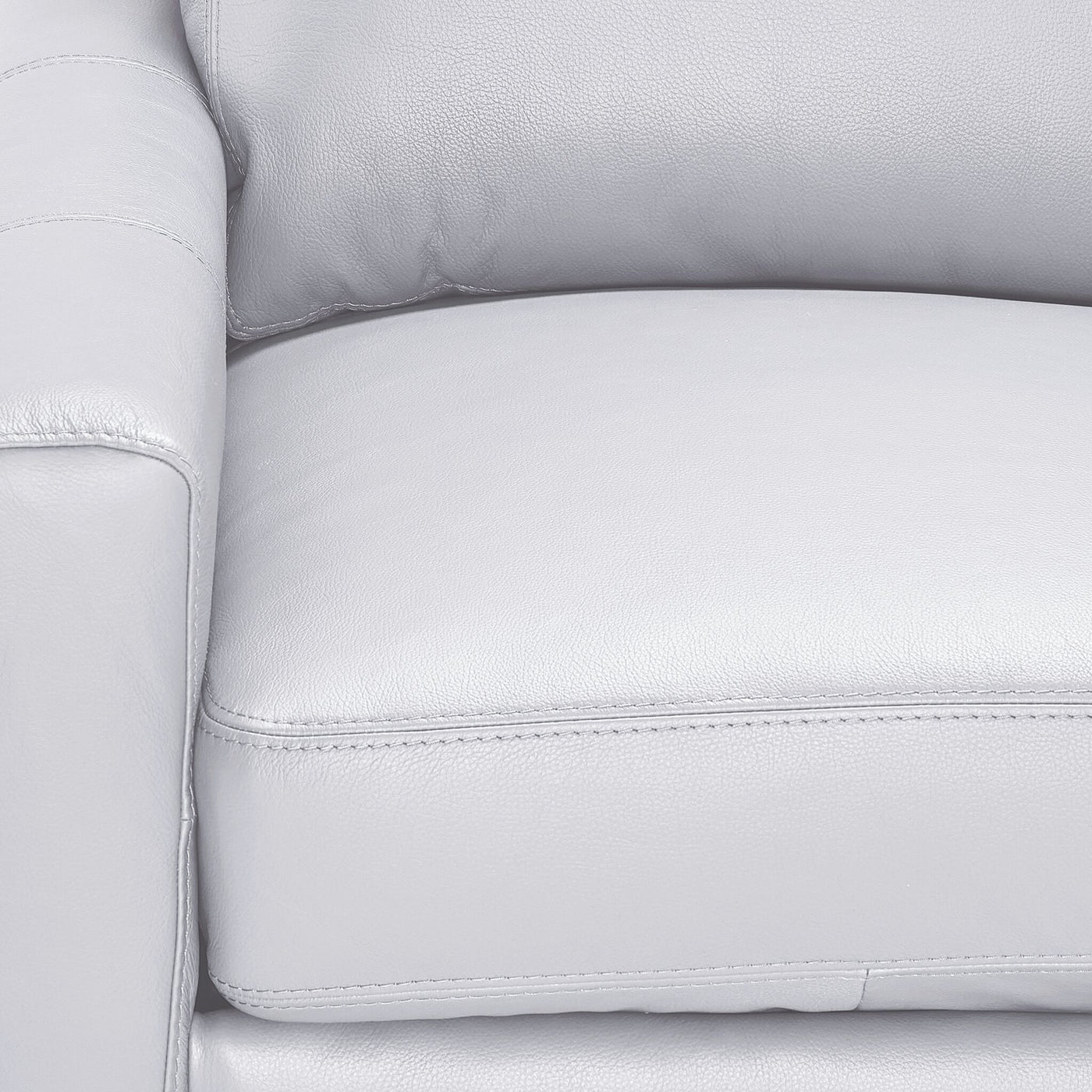 Chito Leather Sofa - Silver Grey