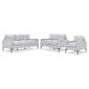 Chito Leather Sofa, Loveseat and Chair Set - Silver Grey