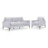 Chito Leather Sofa and Chair Set - Silver Grey