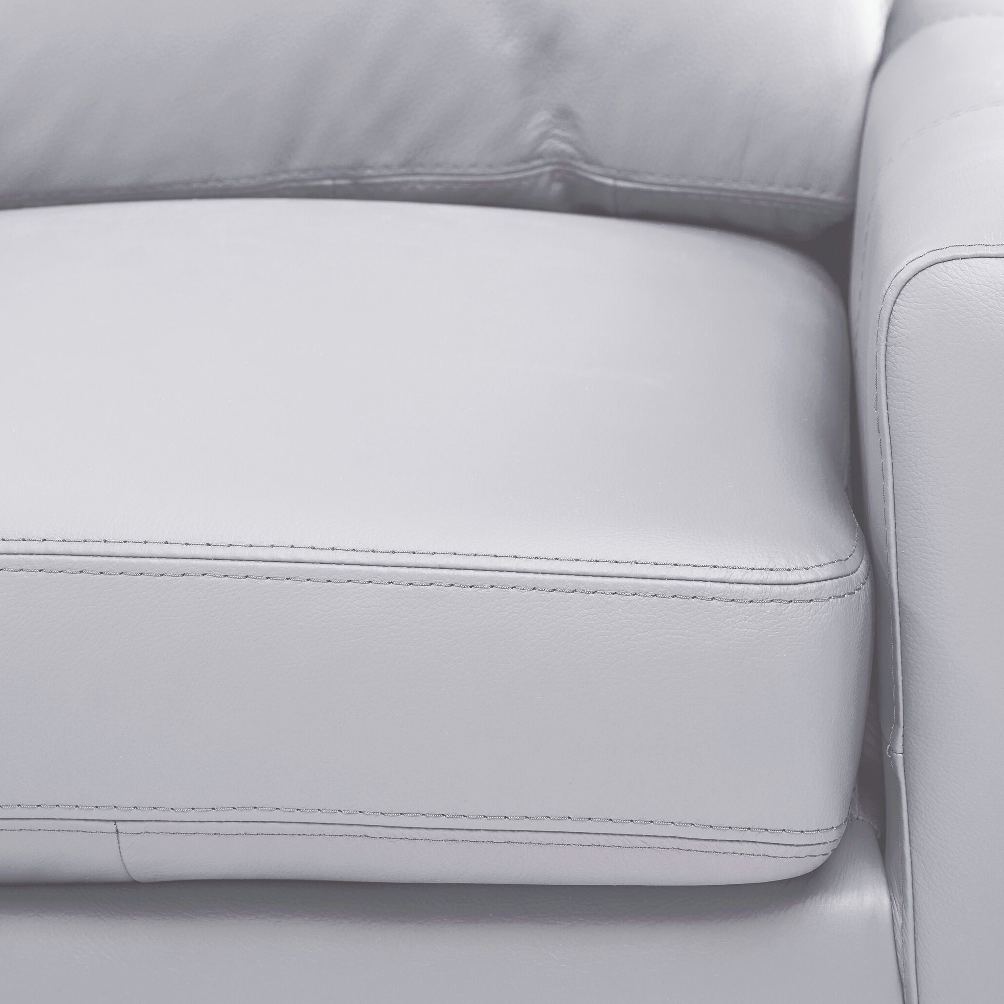 Chito Leather 2-Piece Sectional with Left Facing Chaise - Silver Grey