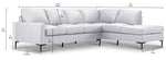 Chito Leather 2-Piece Sectional with Right Facing Chaise - Silver Grey