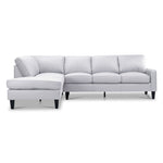 Chito Leather 2-Piece Sectional with Left Facing Chaise - Silver Grey