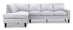 Chito Leather 2-Piece Sectional with Left Facing Chaise - Silver Grey